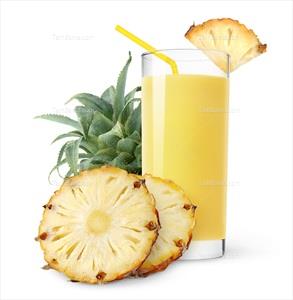 تصویر با کیفیت آبمیوه آناناس با سر آناناس
